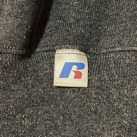 Vintage Y2K Russell Athletic Blank Dark Gray Pullover Hoodie - Men's Size Large - Picture 2 of 6